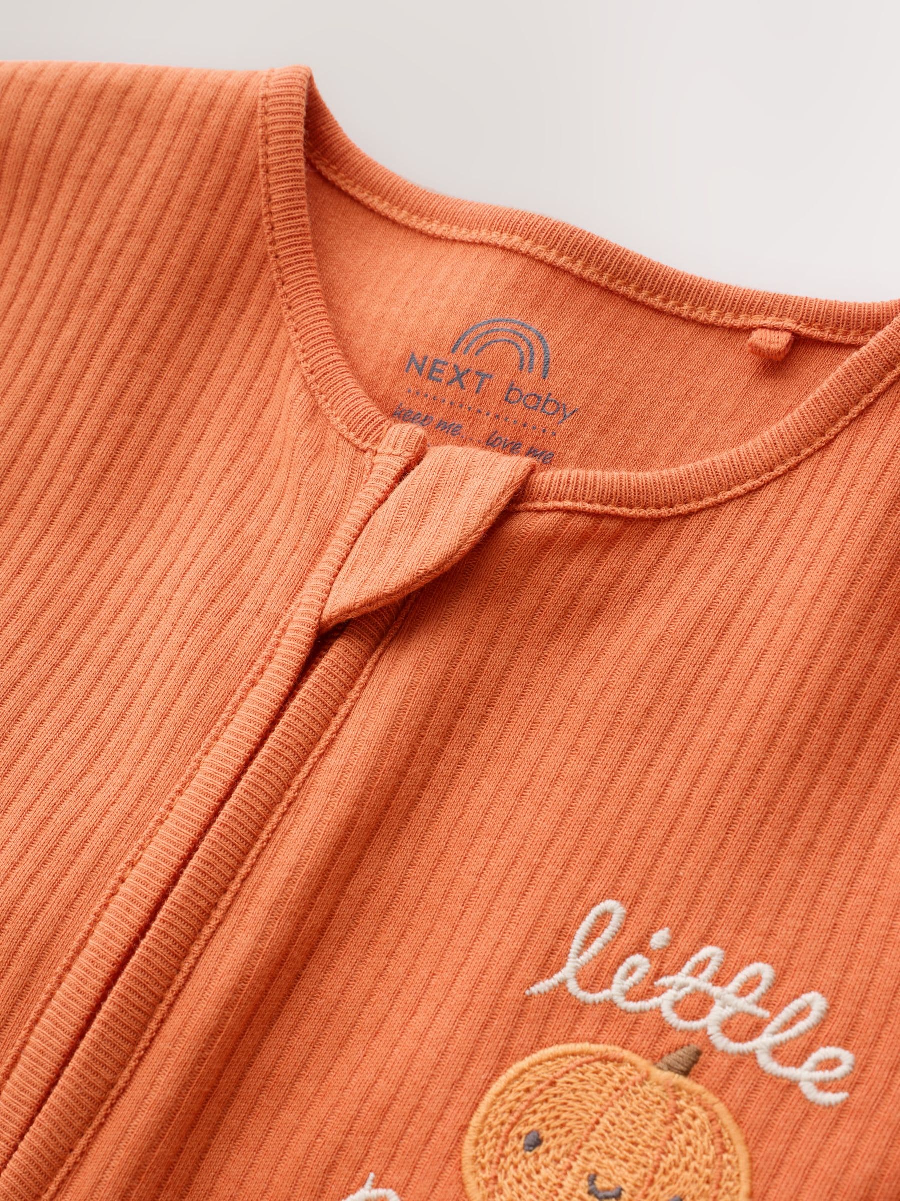Orange Little Pumpkin Two Way Zip Baby Sleepsuit (0mths-3yrs) image 9