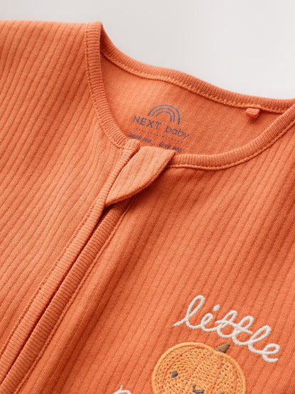 Orange Little Pumpkin Two Way Zip Baby Sleepsuit (0mths-3yrs) image 9