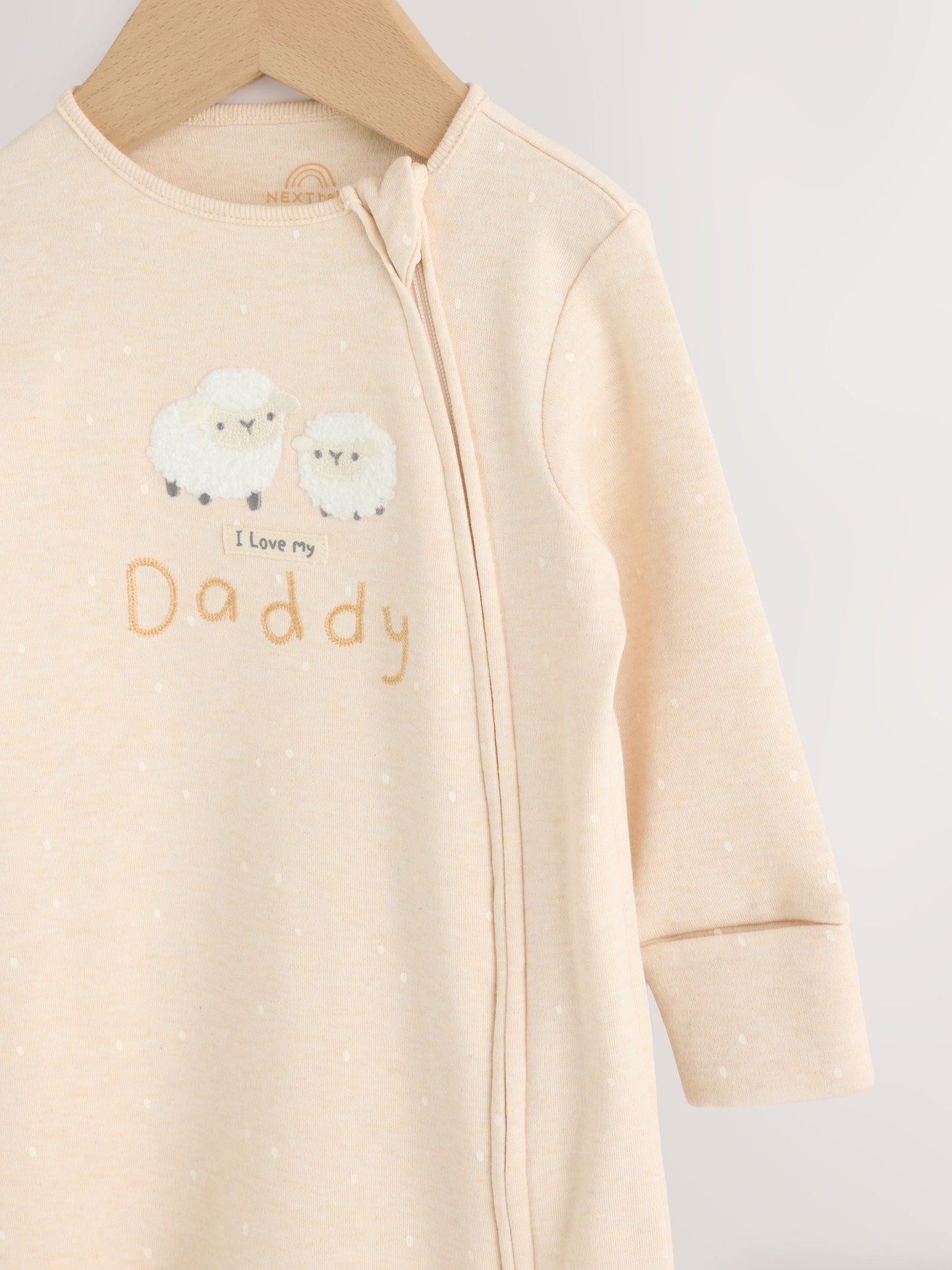 Neutral I Love My Daddy Two Way Zip Baby Sleepsuit (0-18mths) image 6