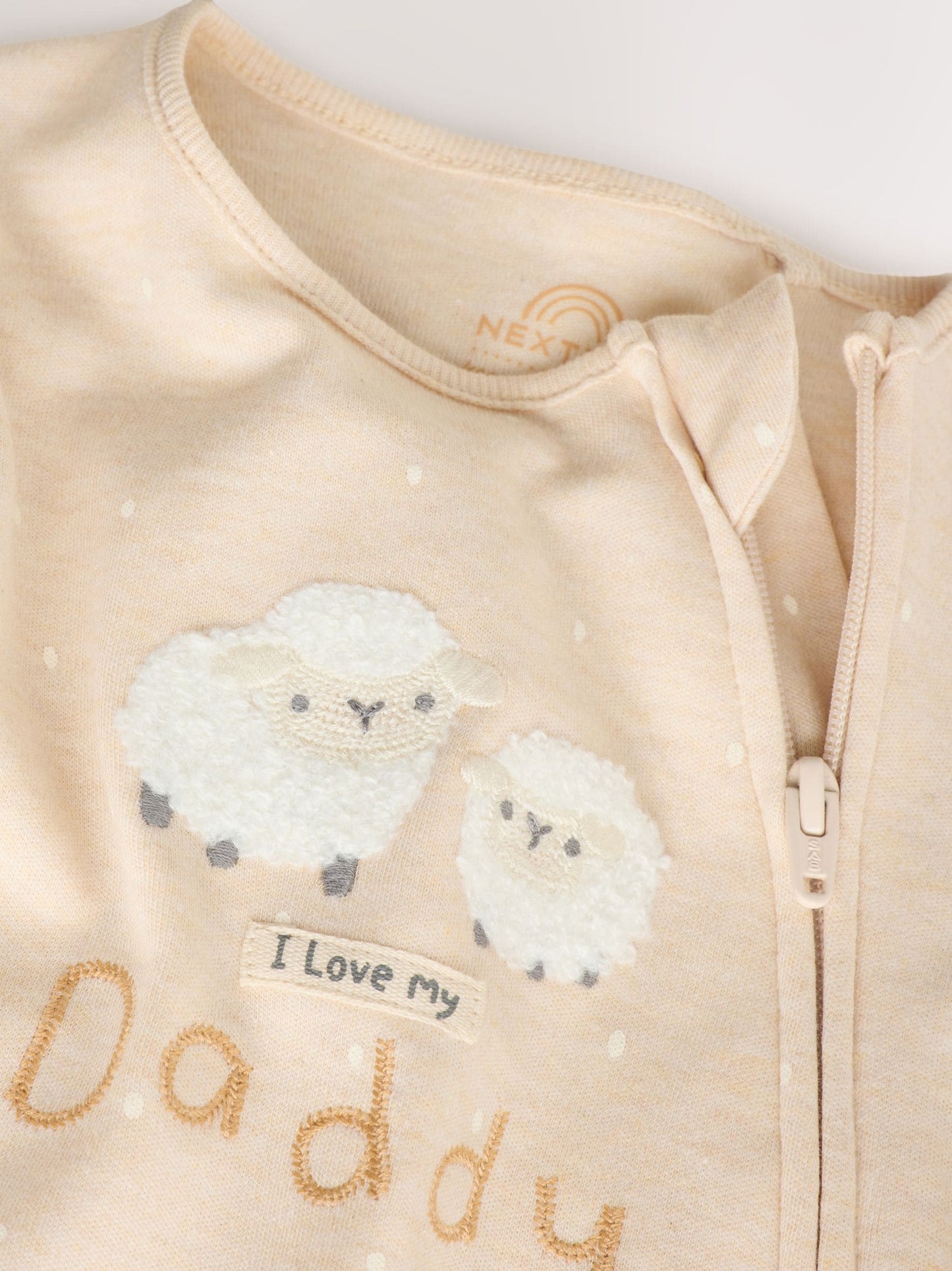 Neutral I Love My Daddy Two Way Zip Baby Sleepsuit (0-18mths) image 7