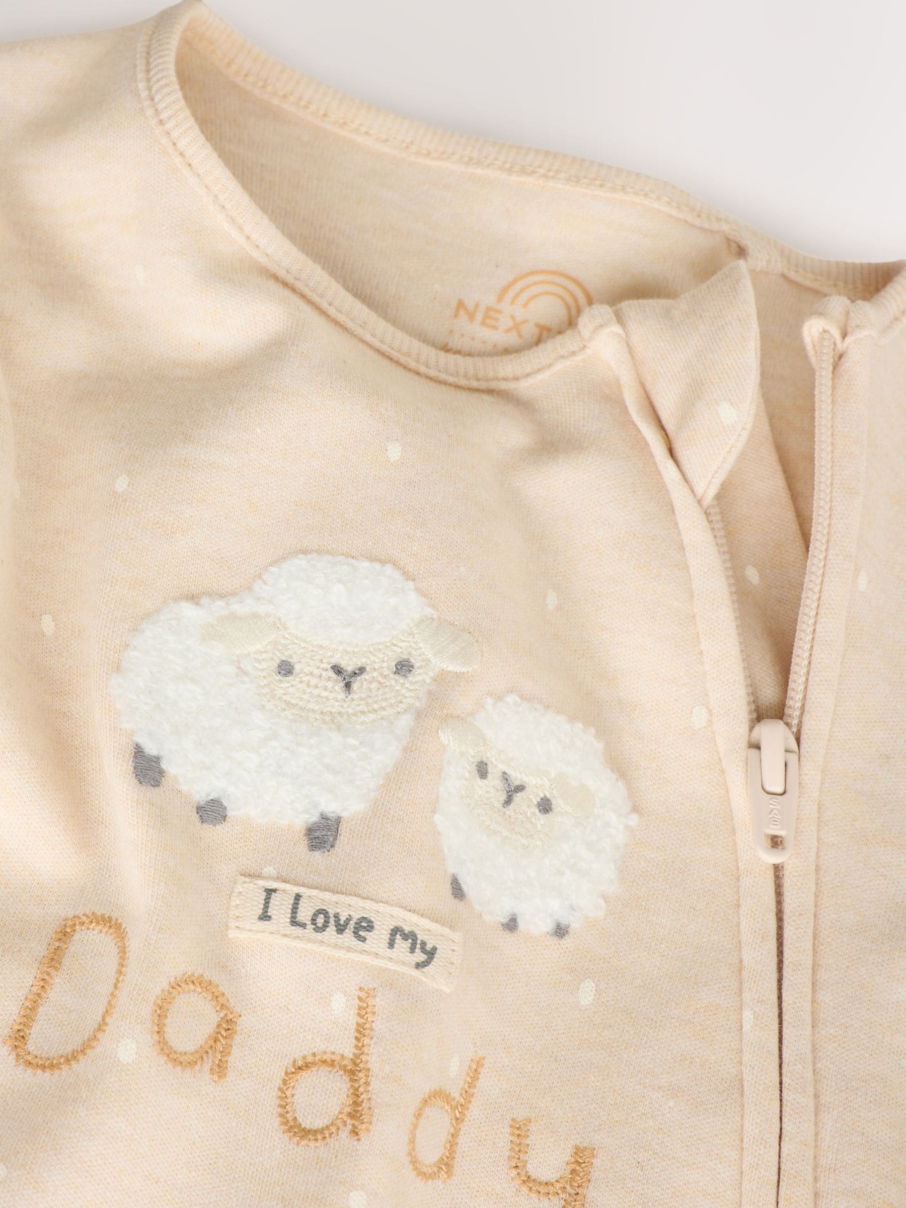 Neutral I Love My Daddy Two Way Zip Baby Sleepsuit (0-18mths) image 7