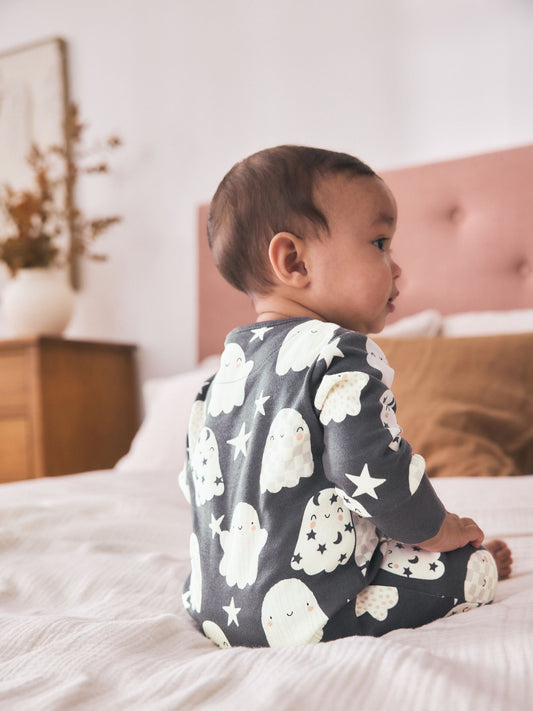 Glow In The Dark Two Way Zip Baby Sleepsuit (0mths-3yrs) image 2