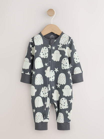 Glow In The Dark Two Way Zip Baby Sleepsuit (0mths-3yrs) image 4