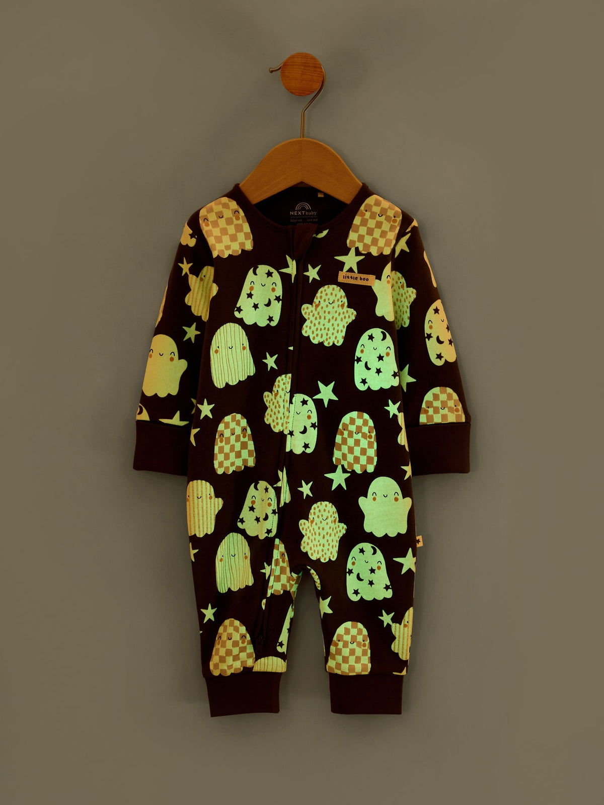 Glow In The Dark Two Way Zip Baby Sleepsuit (0mths-3yrs) image 5