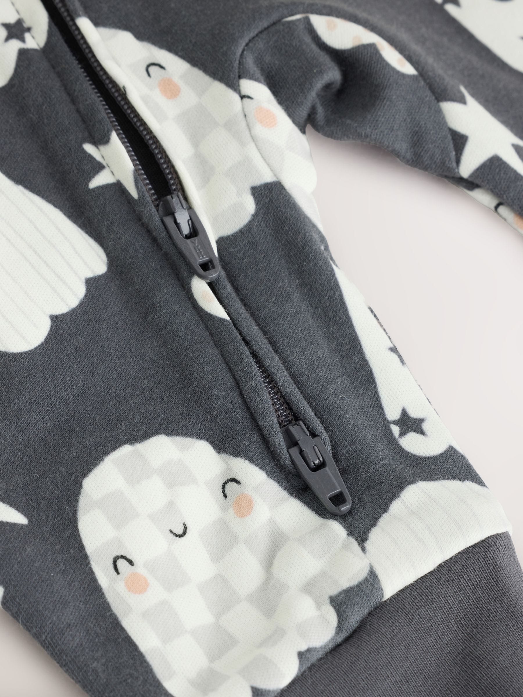 Grey Halloween Ghost Two Way Zip Baby Sleepsuit (0mths-3yrs) image 8