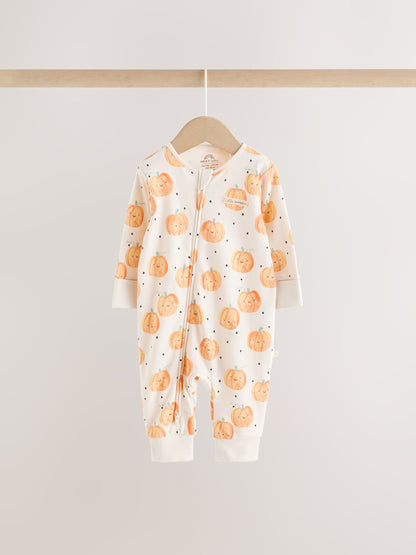 Neutral 3 Pack Two Way Zip Baby Sleepsuit (0mths-3yrs) image 9
