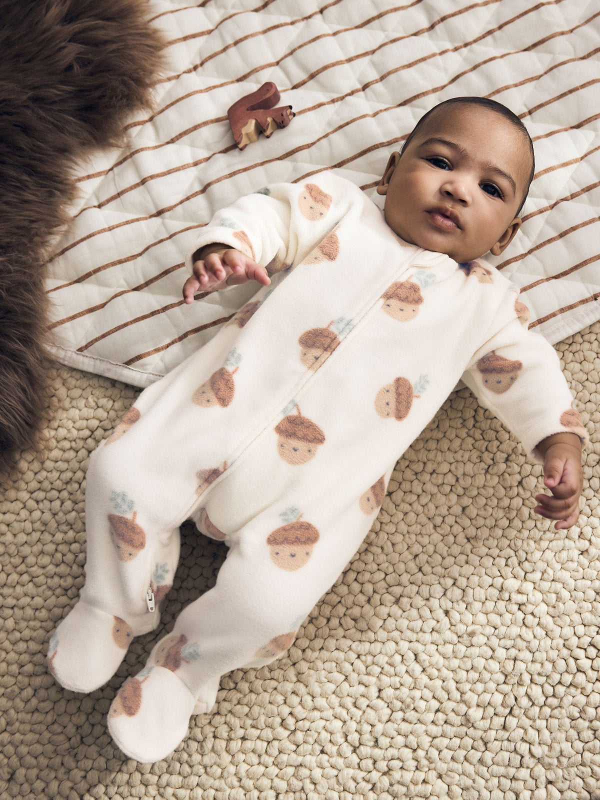 Sage Green Microfleece Two Way Zip Baby Sleepsuits 2 Pack image 3