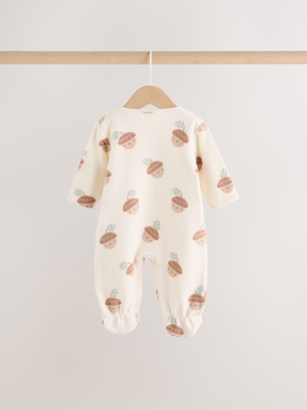 Sage Green Microfleece Two Way Zip Baby Sleepsuits 2 Pack image 7