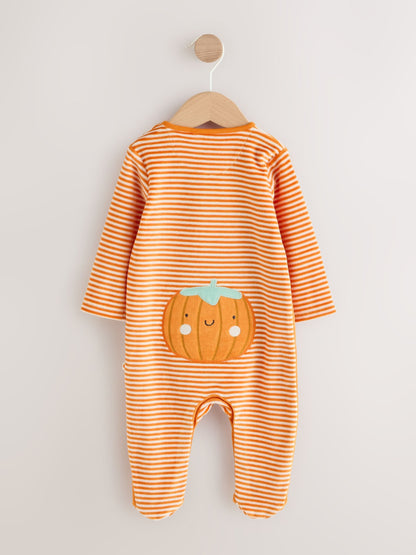 Dsiney Kidz - Orange Pumpkin Halloween Sleepsuit and Hat Set 2 Piece (0mths-2yrs) image 2