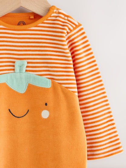Dsiney Kidz - Orange Pumpkin Halloween Sleepsuit and Hat Set 2 Piece (0mths-2yrs) image 3
