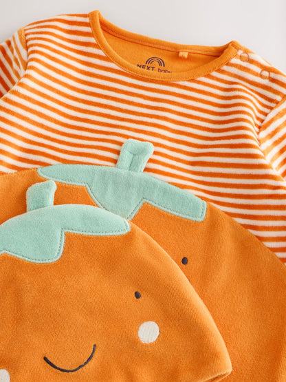 Dsiney Kidz - Orange Pumpkin Halloween Sleepsuit and Hat Set 2 Piece (0mths-2yrs) image 4