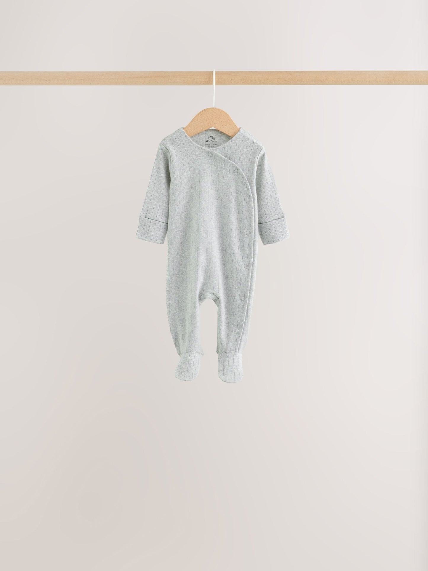 Neutral Pointelle Baby Sleepsuit 3 Pack (0-2yrs) image 3