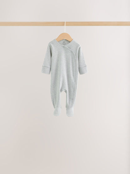 Neutral Pointelle Baby Sleepsuit 3 Pack (0-2yrs) image 3