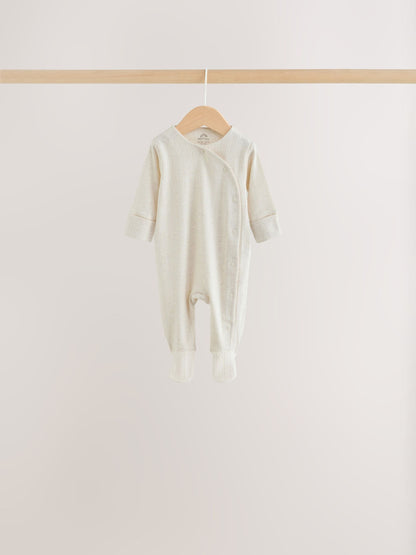 Neutral Pointelle Baby Sleepsuit 3 Pack (0-2yrs) image 4