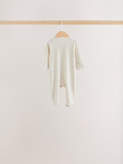 Neutral Pointelle Baby Sleepsuit 3 Pack (0-2yrs) image 5