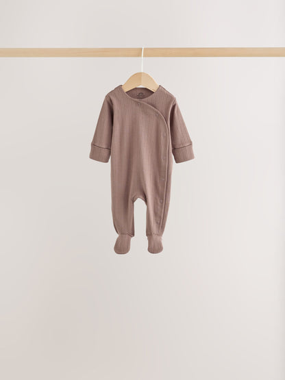 Neutral Pointelle Baby Sleepsuit 3 Pack (0-2yrs) image 6