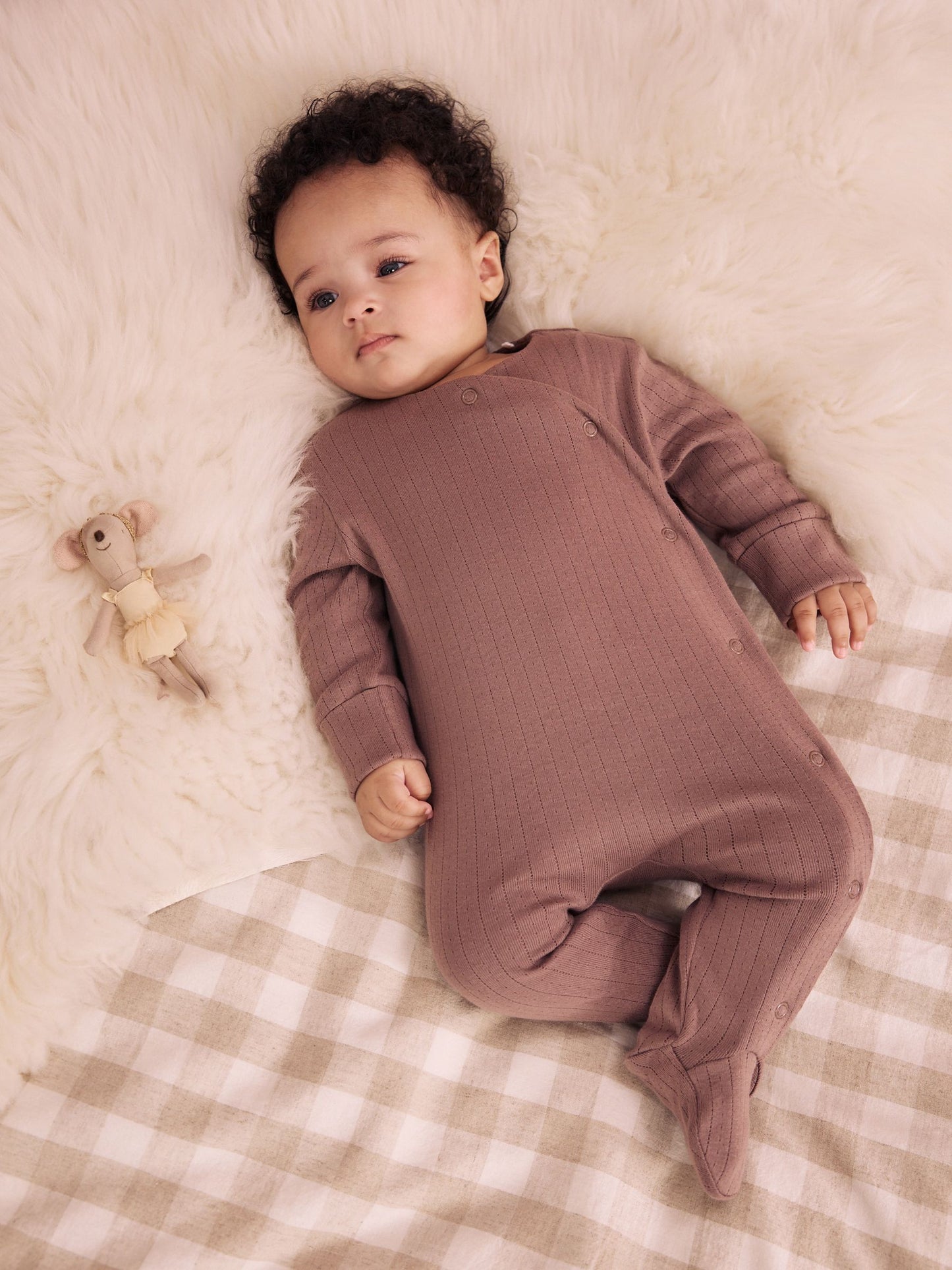 Neutral Pointelle Baby Sleepsuit 3 Pack (0-2yrs) image 7