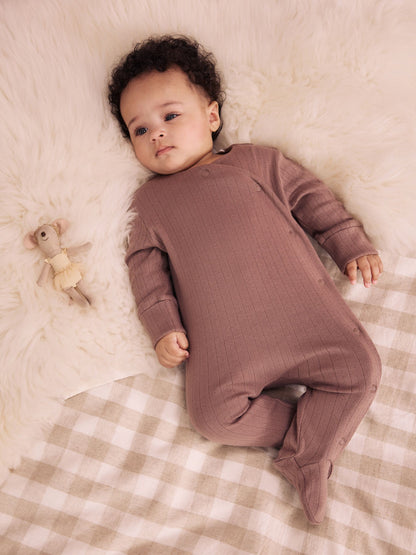 Neutral Pointelle Baby Sleepsuit 3 Pack (0-2yrs) image 7
