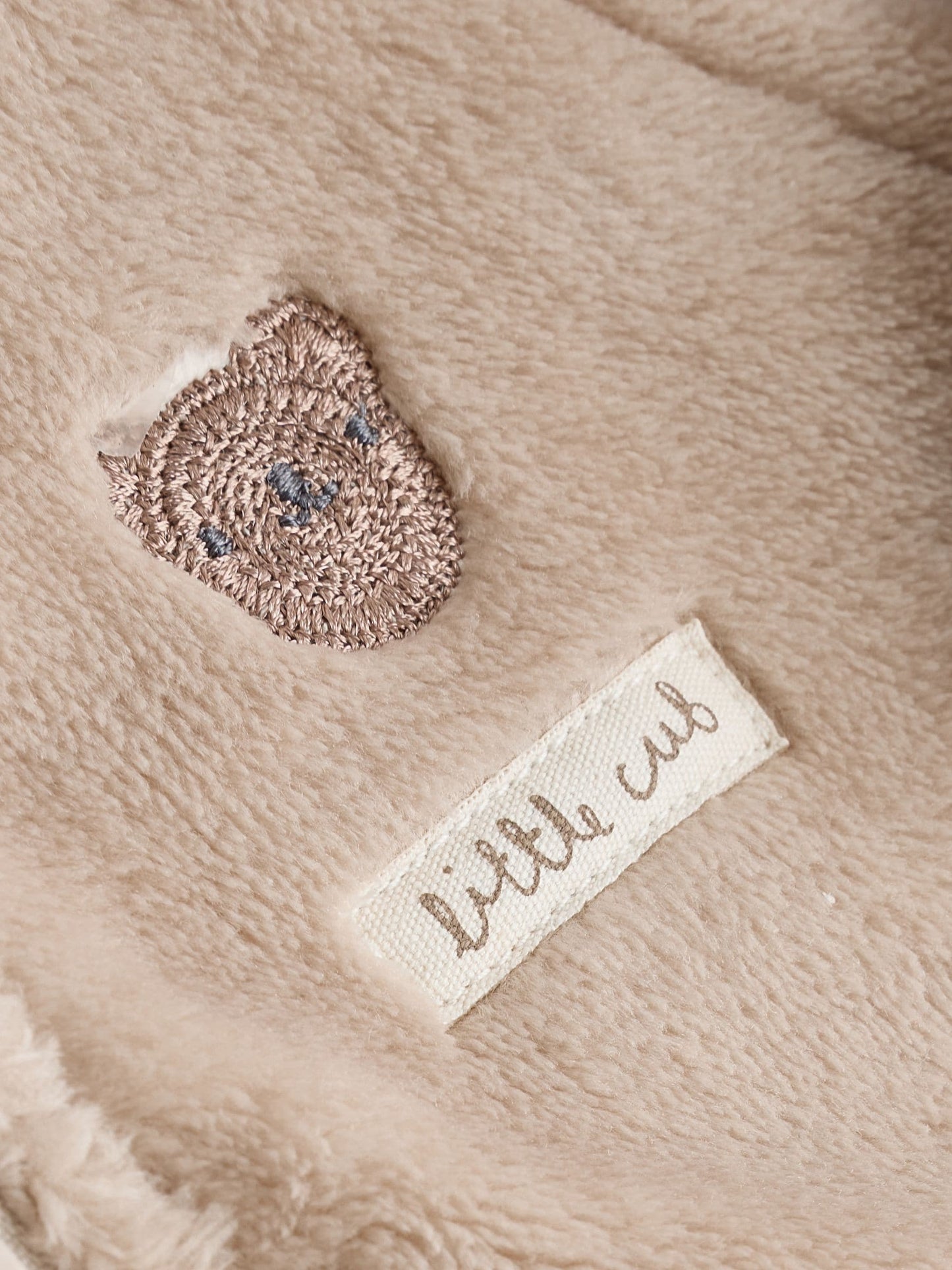 Neutral Bear Fleece Two Way Zip Baby Sleepsuit image 7