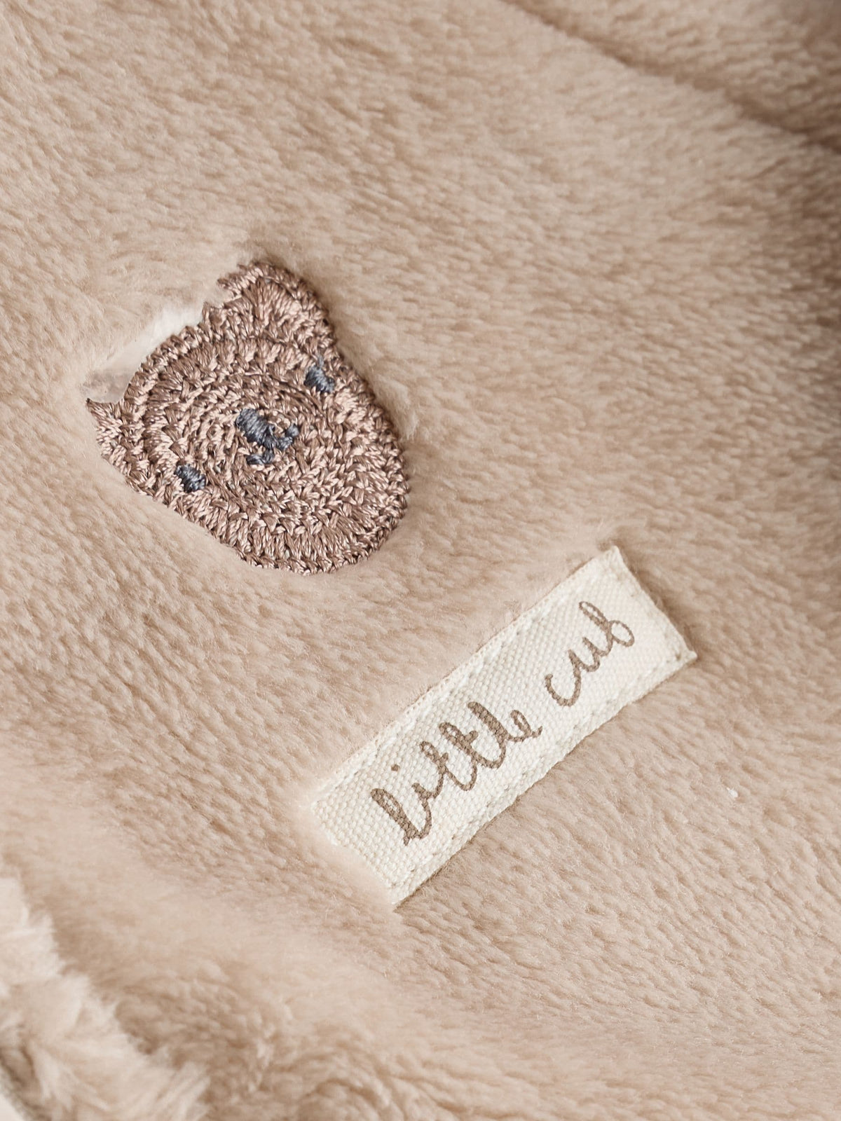 Neutral Bear Fleece Two Way Zip Baby Sleepsuit image 7