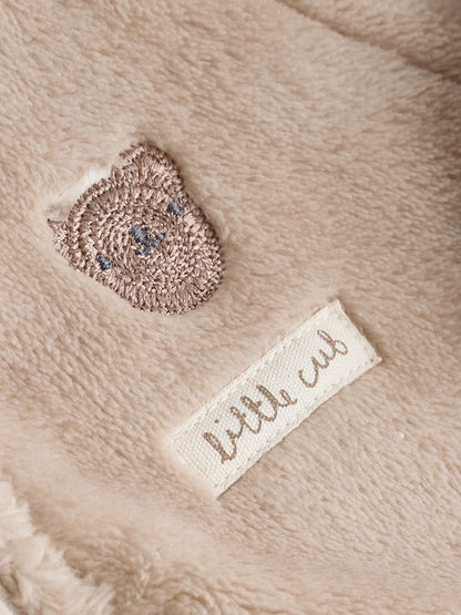 Neutral Bear Fleece Two Way Zip Baby Sleepsuit image 7