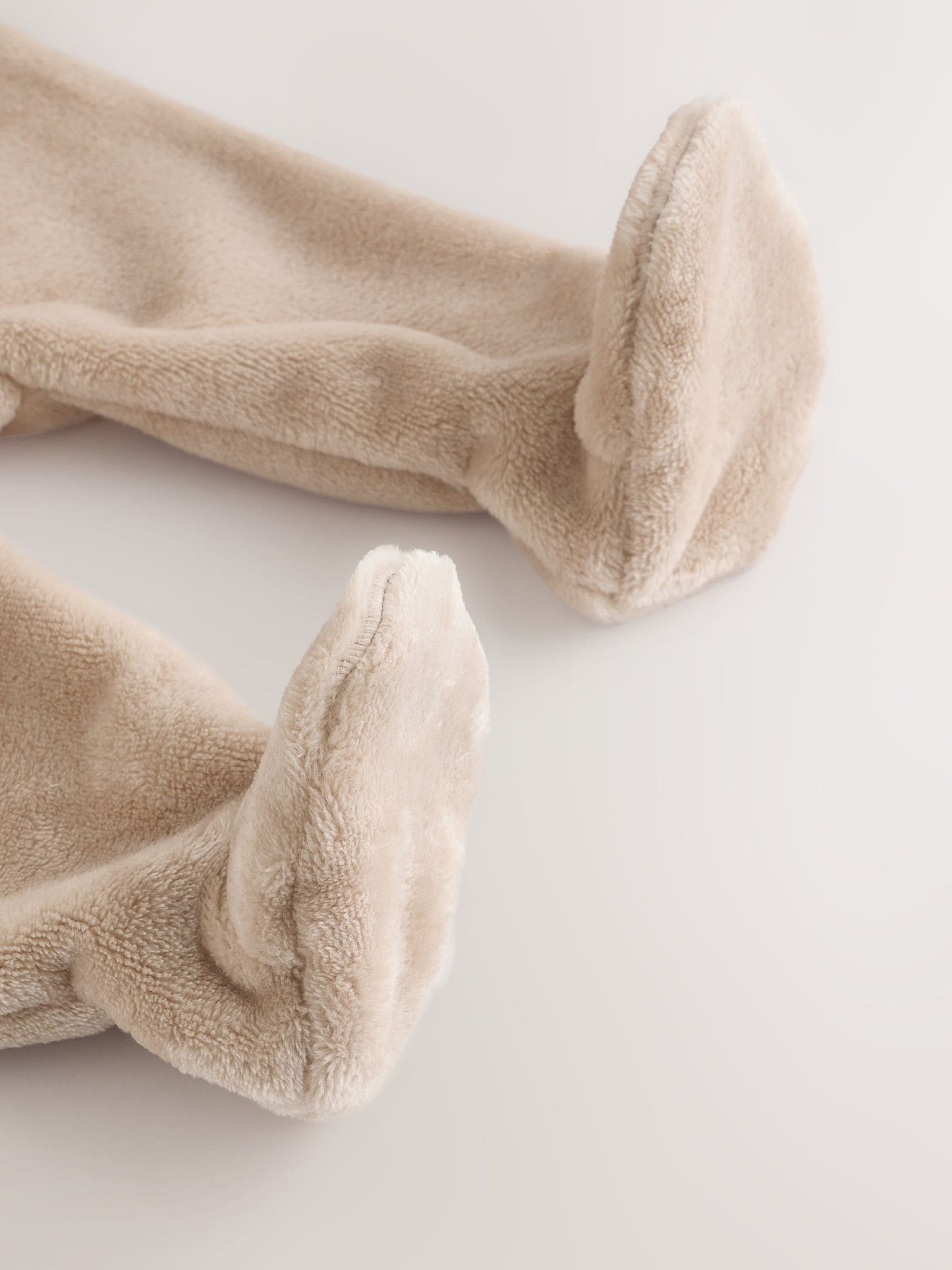 Neutral Bear Fleece Two Way Zip Baby Sleepsuit image 8