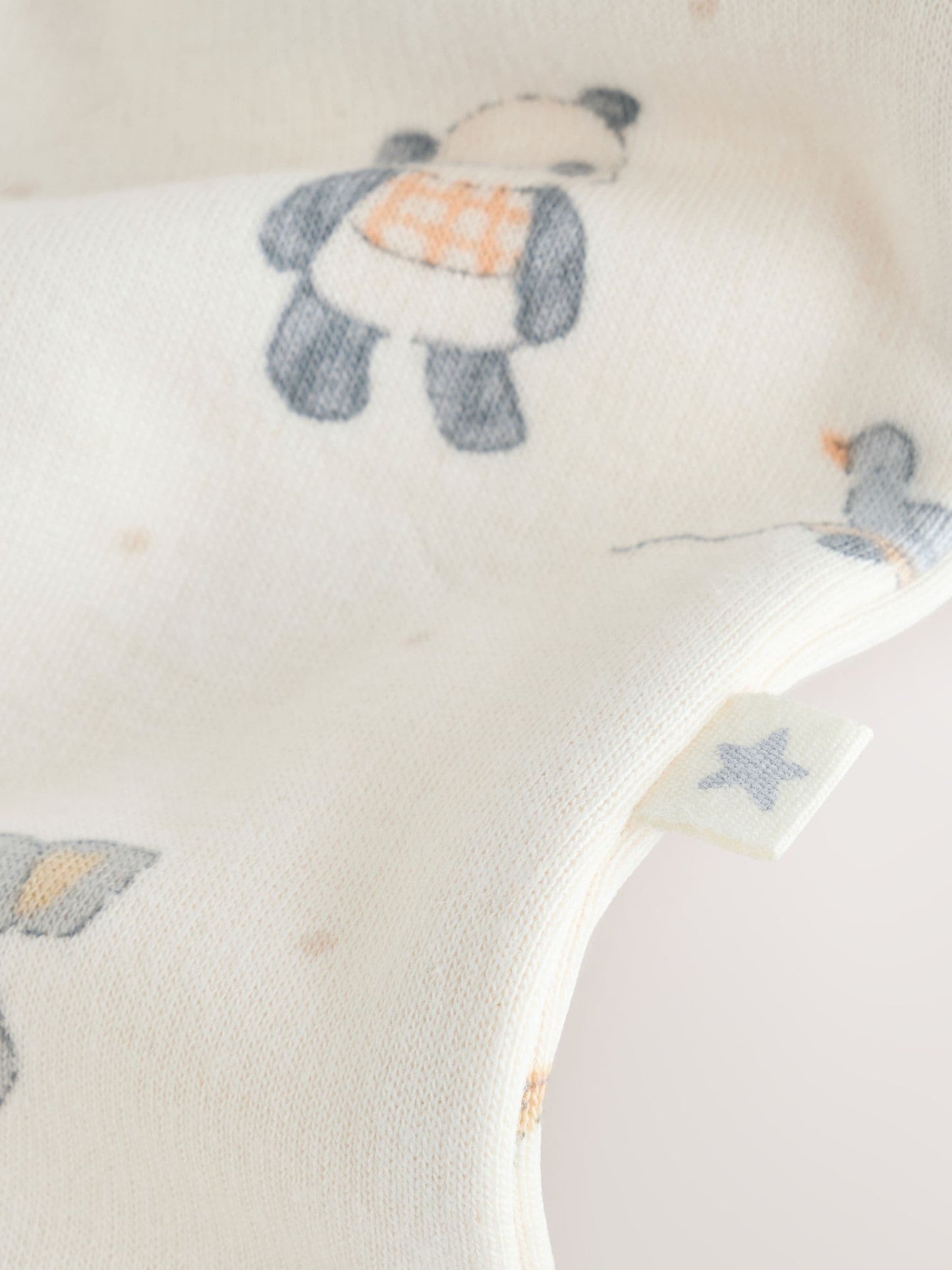 Neutral Animal Fleece Lined Two Way Zip Baby Sleepsuit image 5