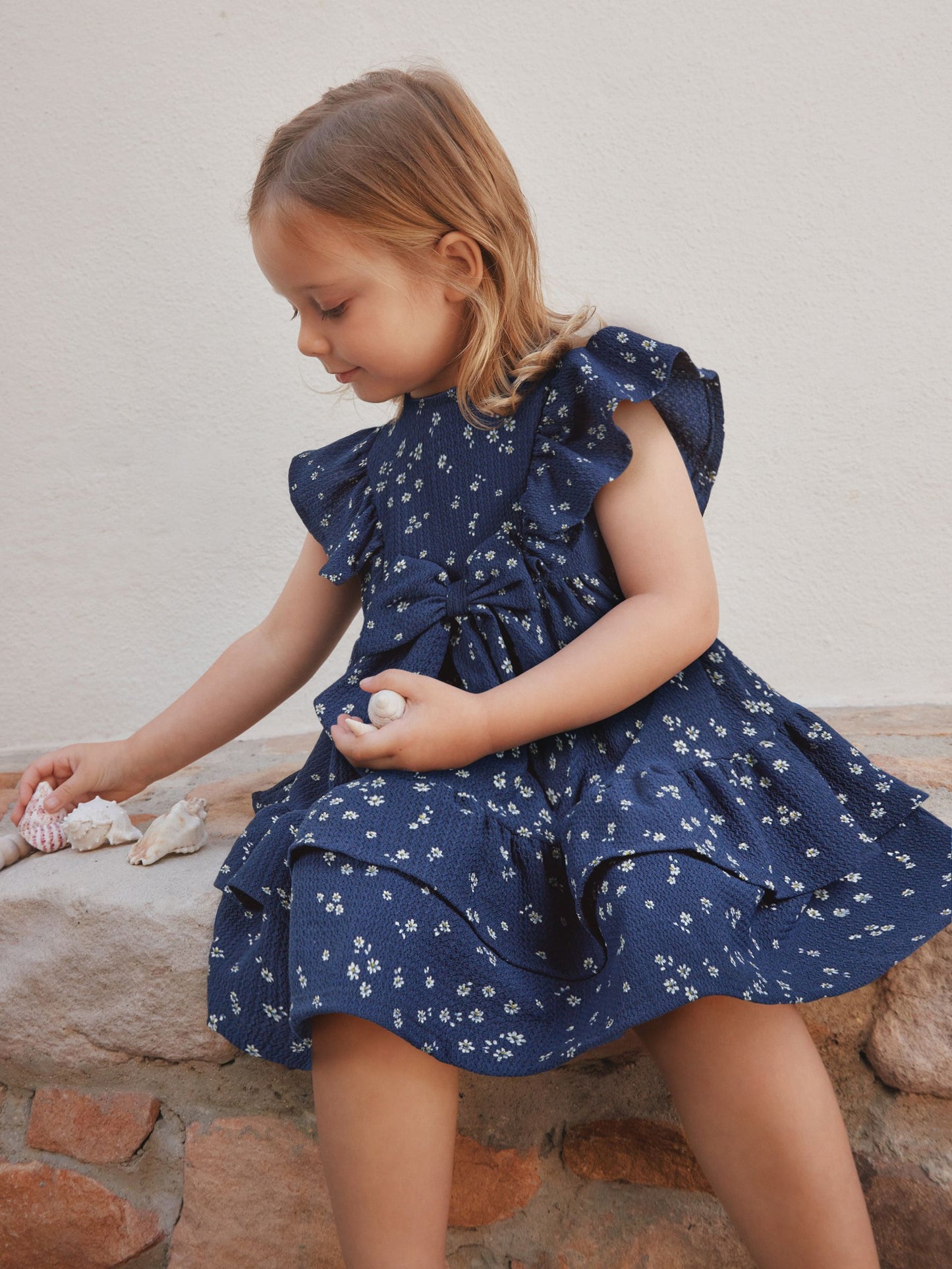 Navy Tiered Summer Dress (3mths-7yrs) image 3