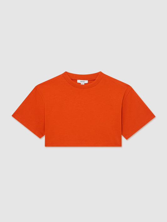 Reiss Orange Isabel 9-13 yrs Cotton Relaxed Cropped T-Shirt image 2