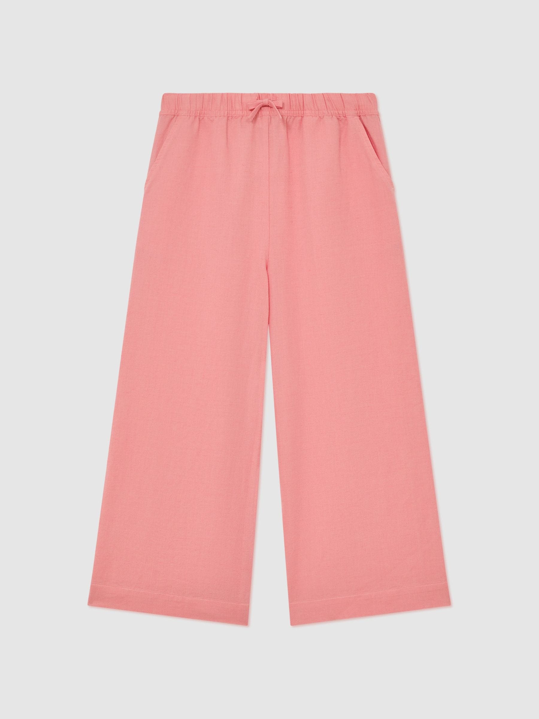 Reiss Coral Pink Cleo 9-13 yrs Cotton-Linen Drawstring Trousers image 2