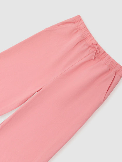 Reiss Coral Pink Cleo 9-13 yrs Cotton-Linen Drawstring Trousers image 3