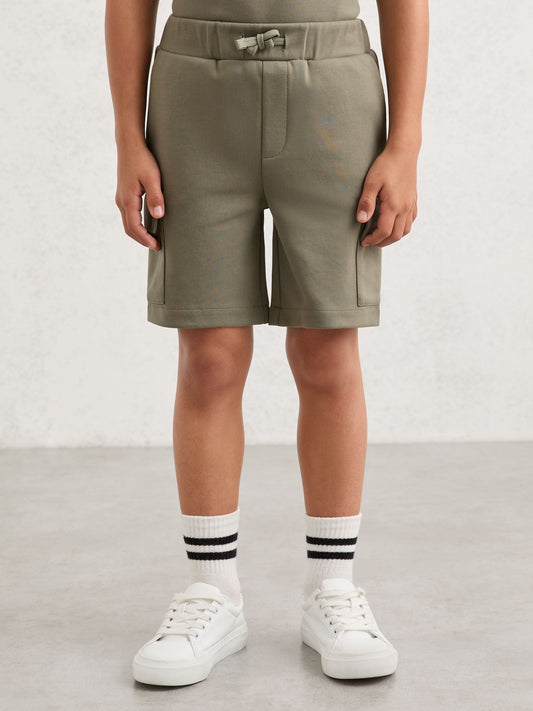 Reiss Sage Oliver 9-13 yrs Premium Interlock-Jersey Cargo Shorts image 1