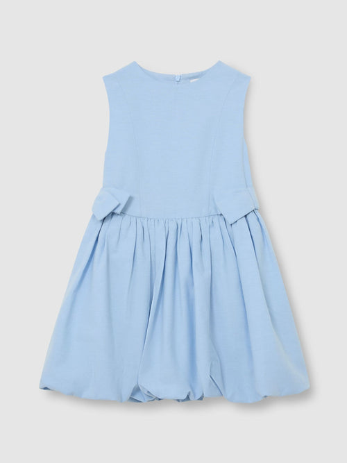 Reiss Pale Blue Marion 3-9 yrs Puffball Bow-Detail Sleeveless Dress image 1