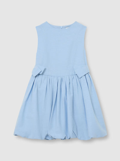 Reiss Pale Blue Marion 3-9 yrs Puffball Bow-Detail Sleeveless Dress image 1