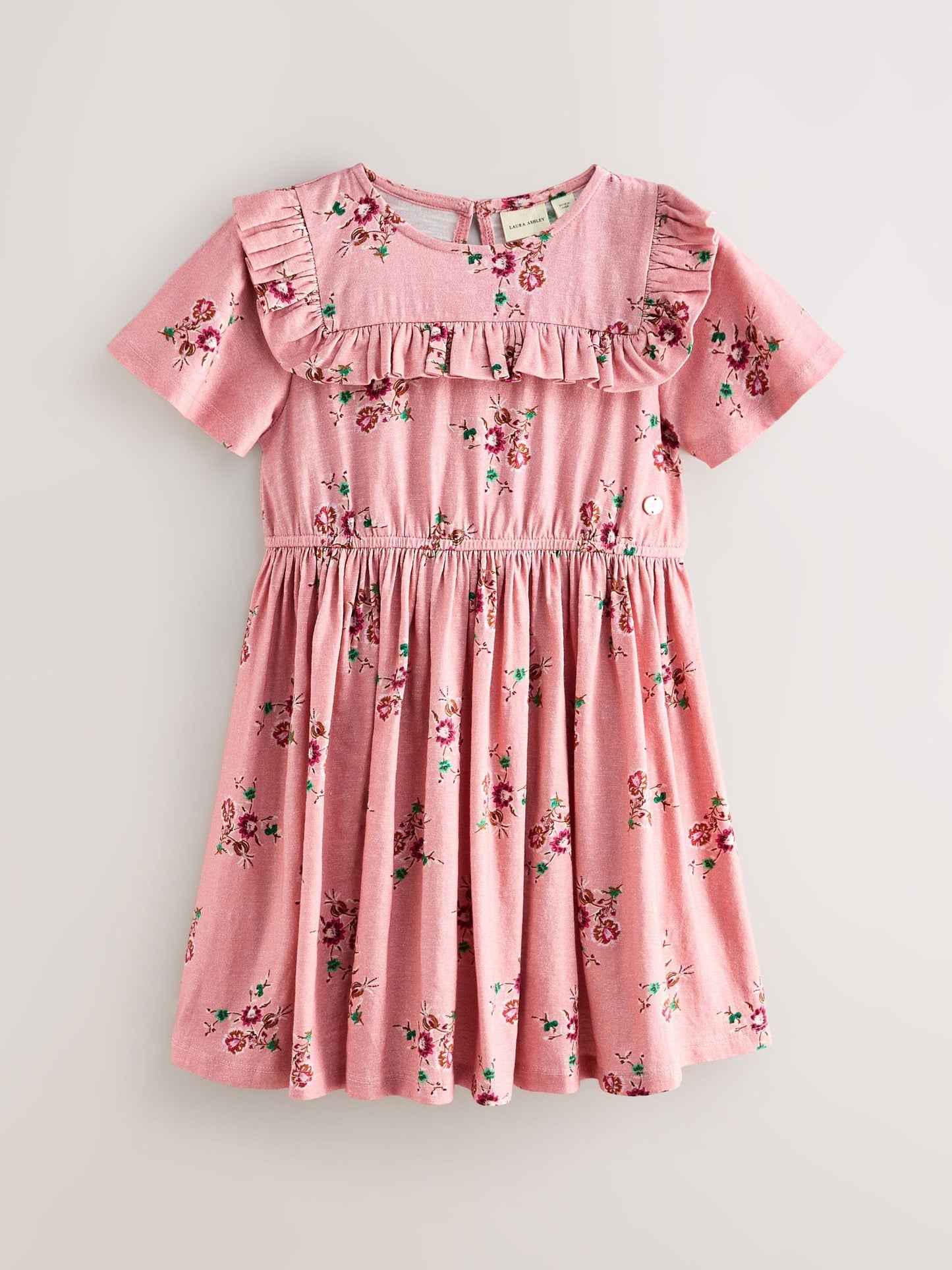Laura Ashley Pink/Cream Short Sleeve Jersey Dress 2 Pack image 3