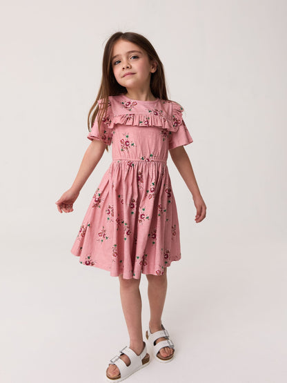 Laura Ashley Pink/Cream Short Sleeve Jersey Dress 2 Pack image 4