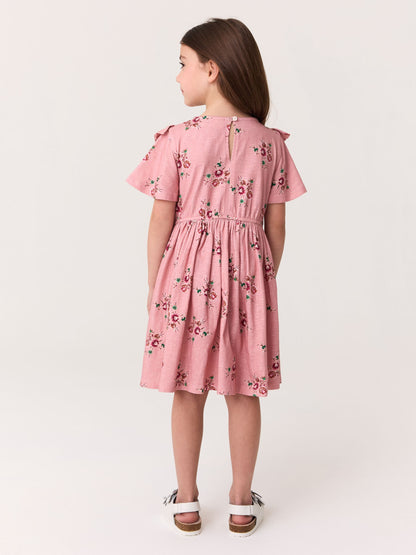 Laura Ashley Pink/Cream Short Sleeve Jersey Dress 2 Pack image 6