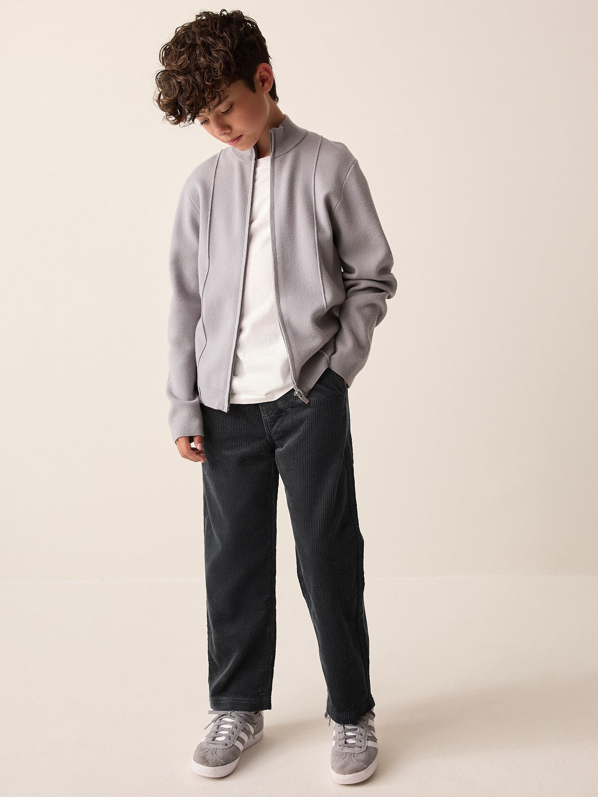Charcoal Grey Cord Pull-On Trousers (3-16yrs) - image 2