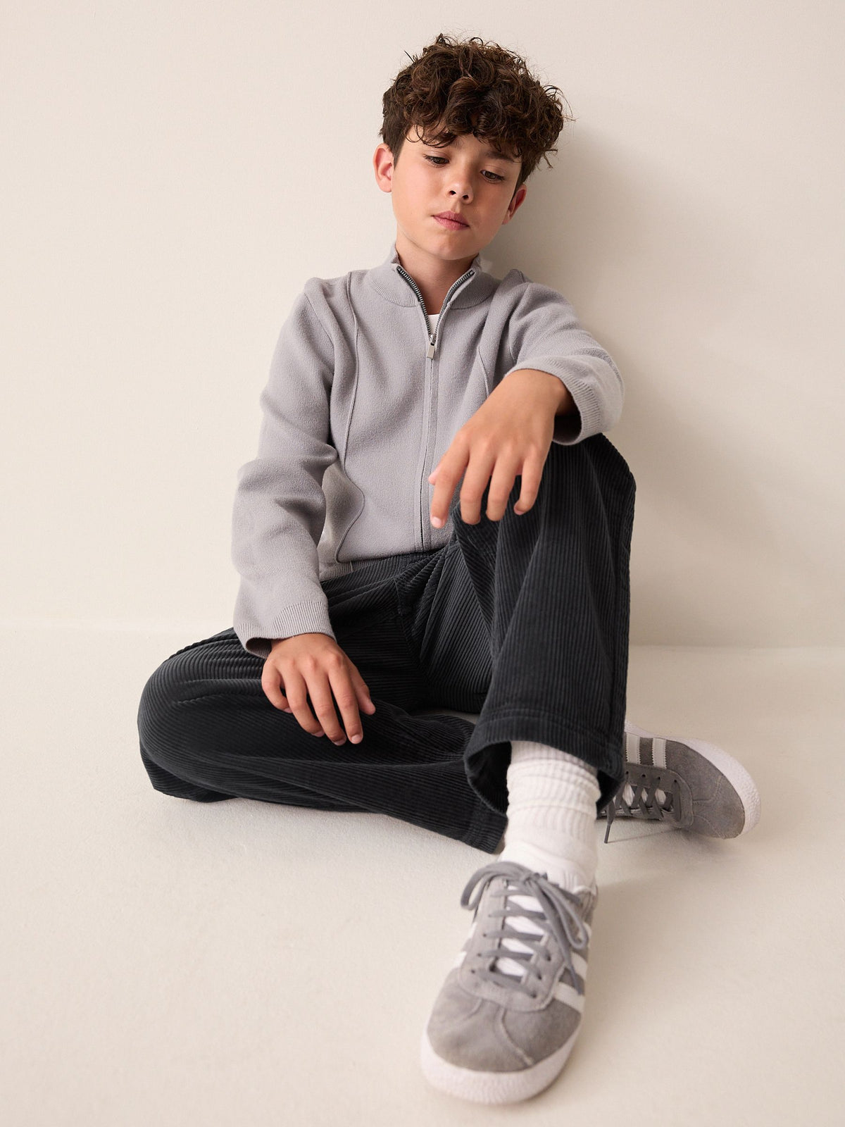 Charcoal Grey Cord Pull-On Trousers (3-16yrs) - image 3