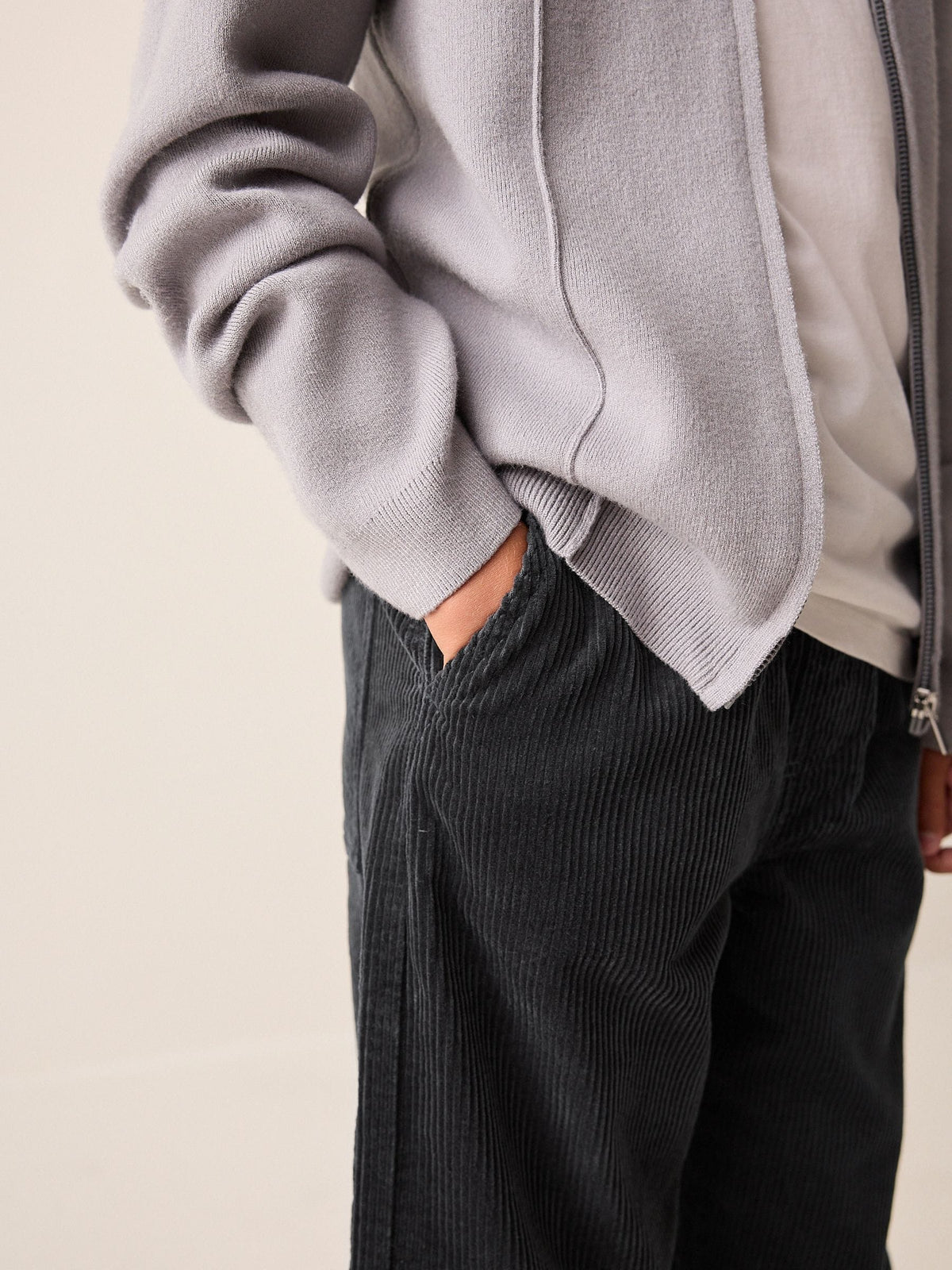 Charcoal Grey Cord Pull-On Trousers (3-16yrs) - image 5