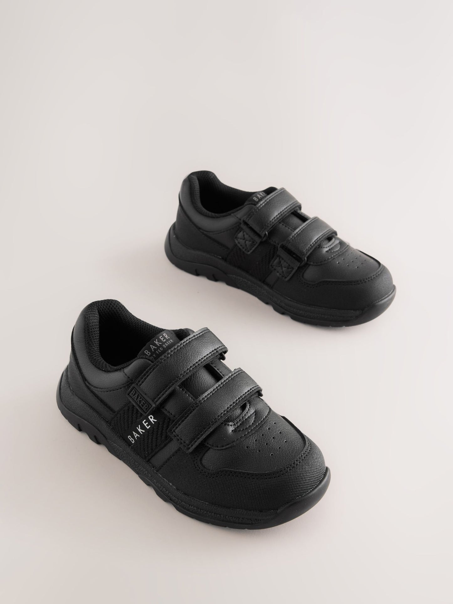 Back to School Black Branded Two Strap Touch Fastening Trainers image 1