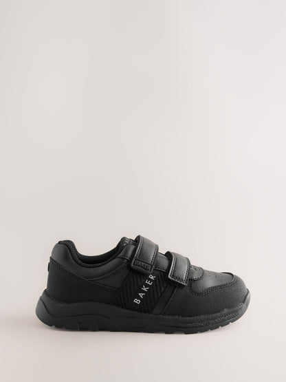 Back to School Black Branded Two Strap Touch Fastening Trainers image 2