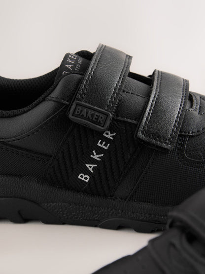 Back to School Black Branded Two Strap Touch Fastening Trainers image 3