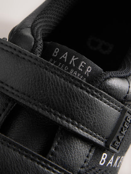 Back to School Black Branded Two Strap Touch Fastening Trainers image 5