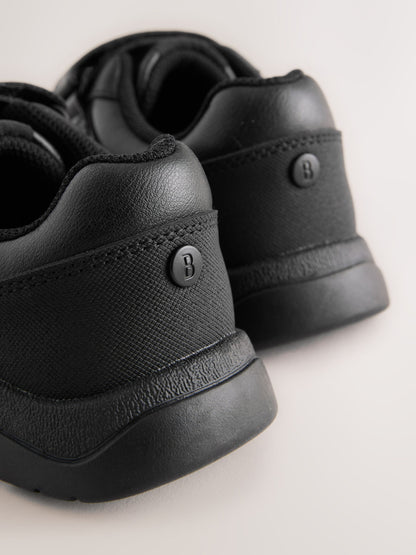 Back to School Black Branded Two Strap Touch Fastening Trainers image 6