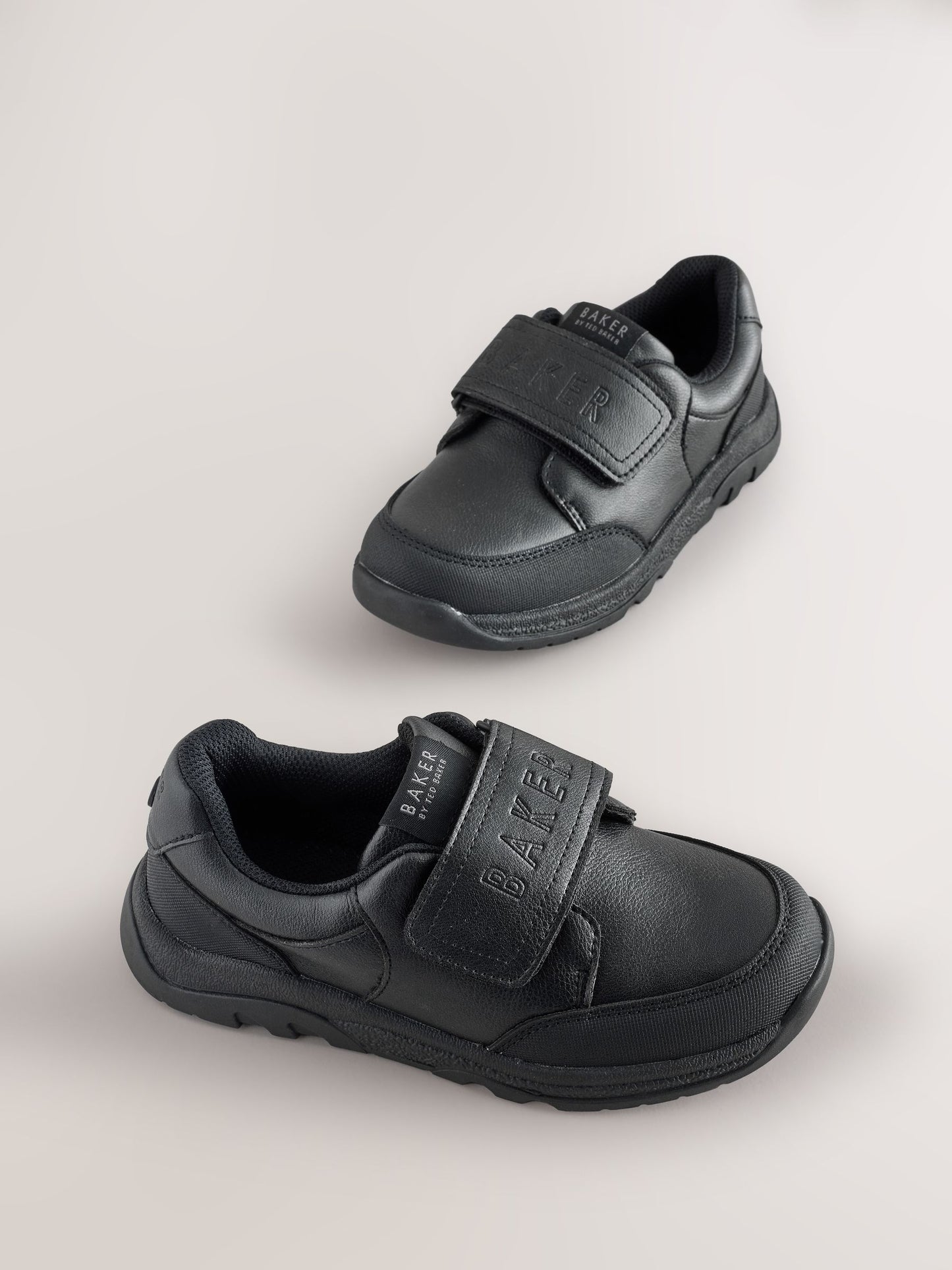 Back to School Black Branded One Strap Touch Fastening Trainers image 1