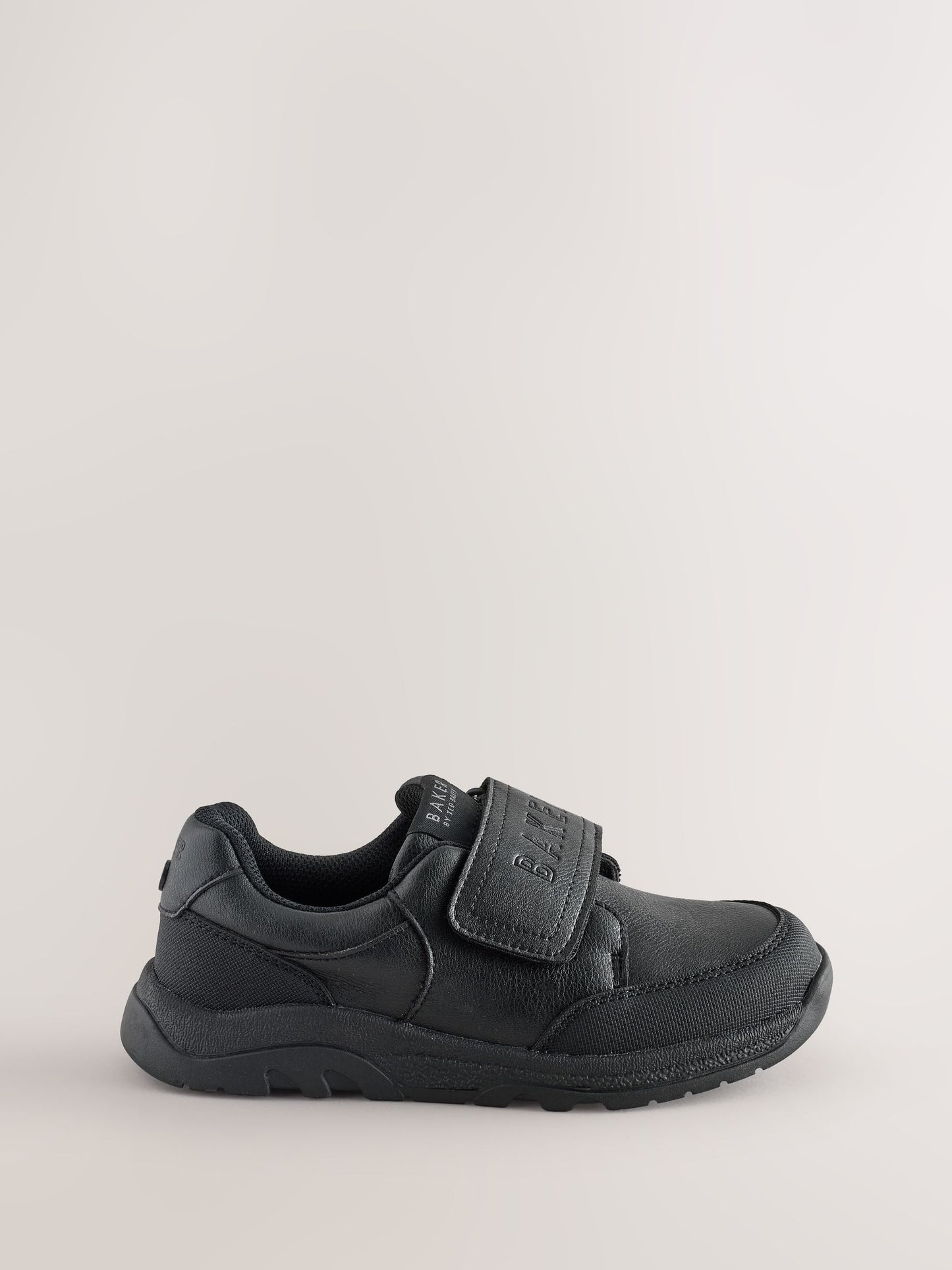 Back to School Black Branded One Strap Touch Fastening Trainers image 2