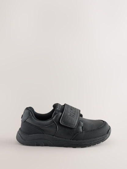 Back to School Black Branded One Strap Touch Fastening Trainers image 2