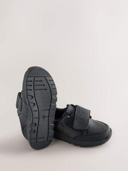Back to School Black Branded One Strap Touch Fastening Trainers image 3