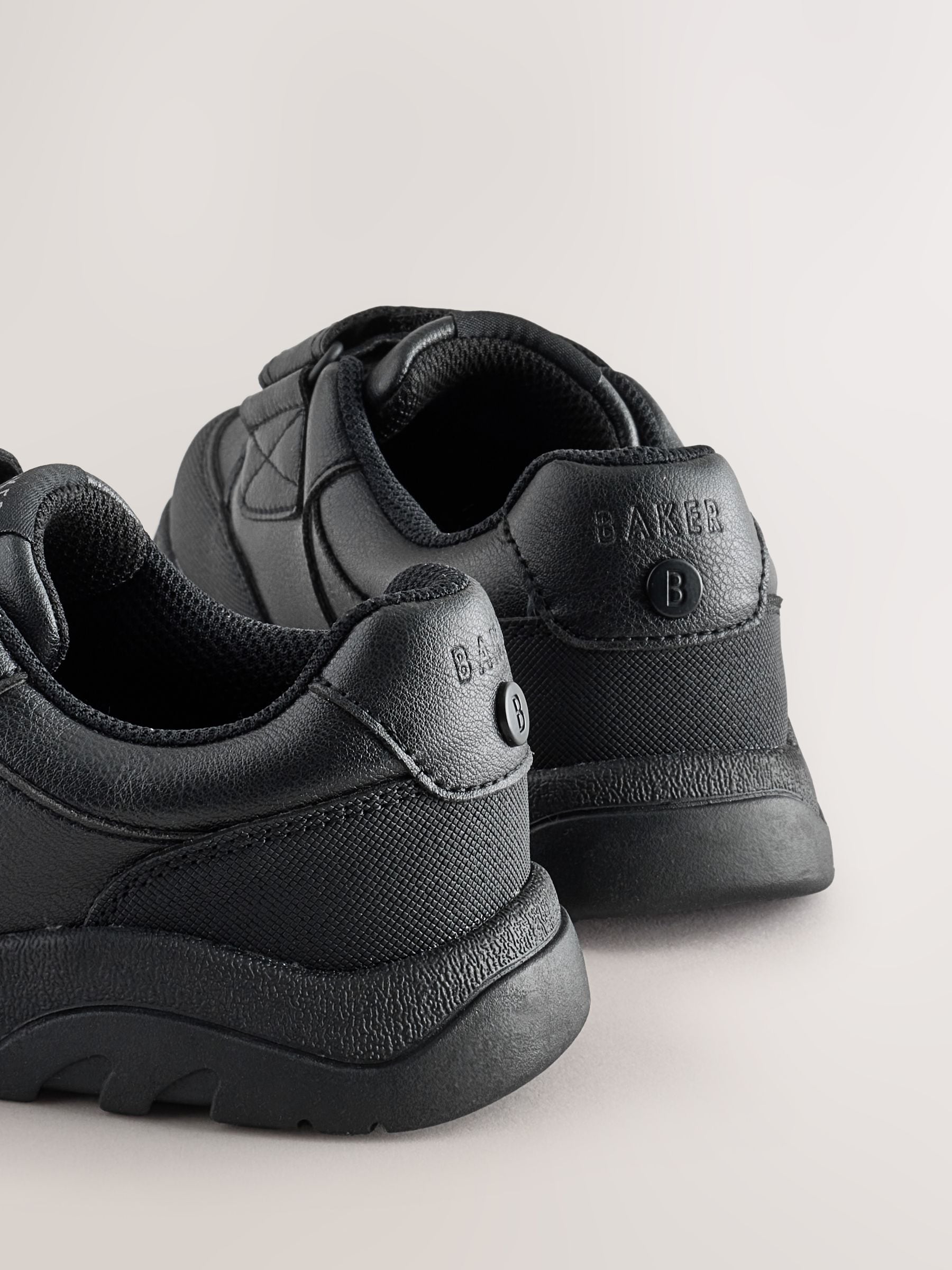 Back to School Black Branded One Strap Touch Fastening Trainers image 4